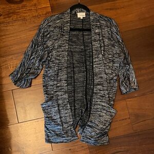 Aritzia Wilfred Free Black and Gray Open-Front Cardigan
